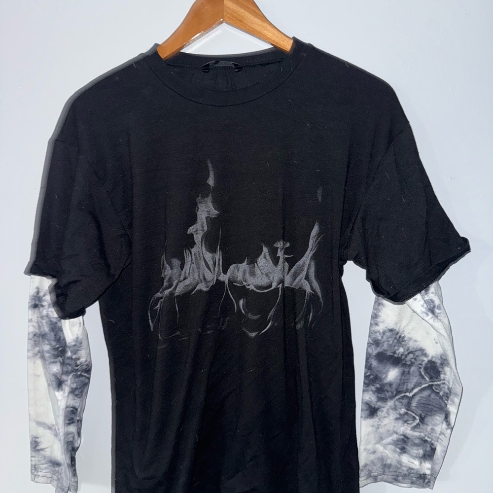 Black and Gray Long Sleeve Layered Tee